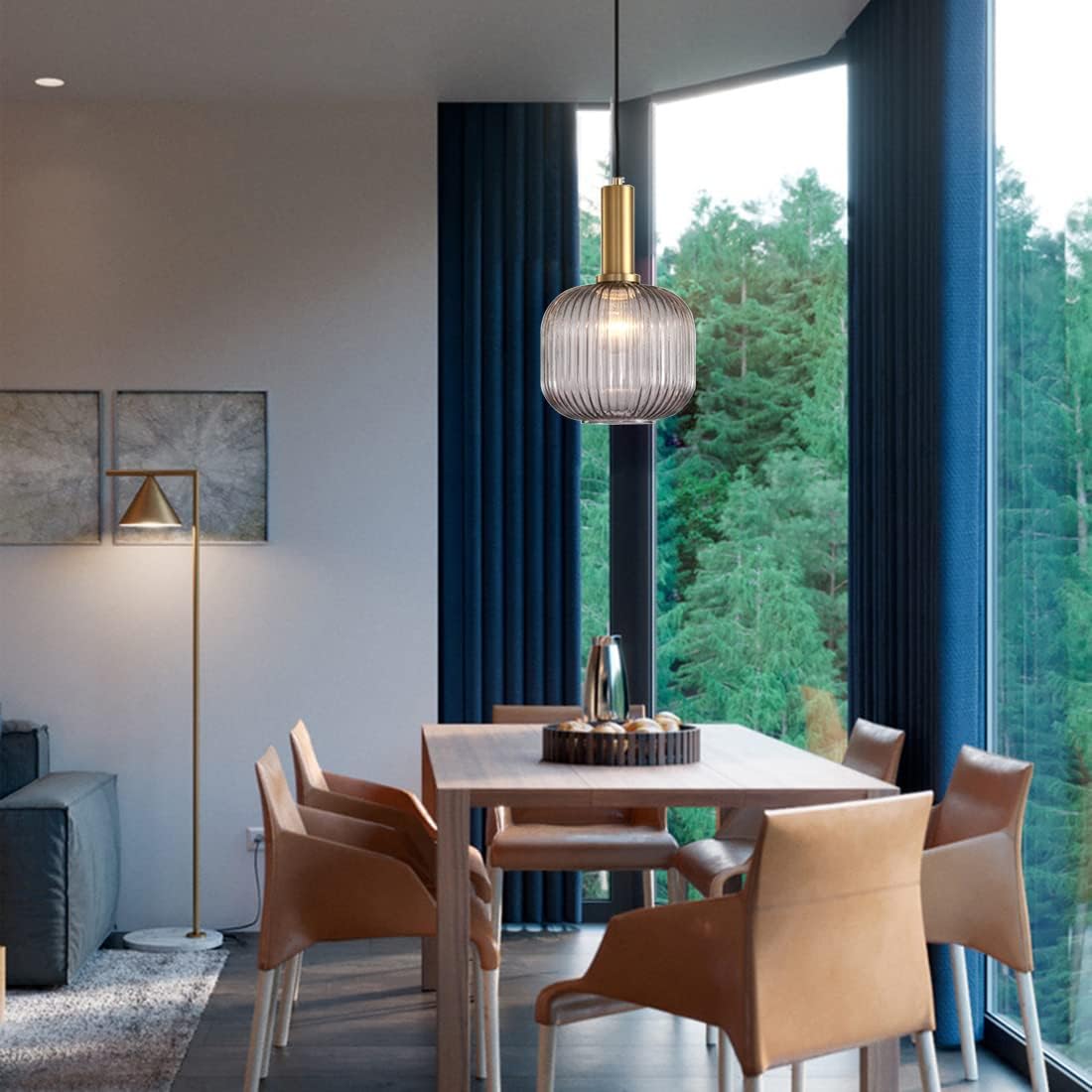 Suspension en verre nervurée YARVA - product_type_Floor lamp arc