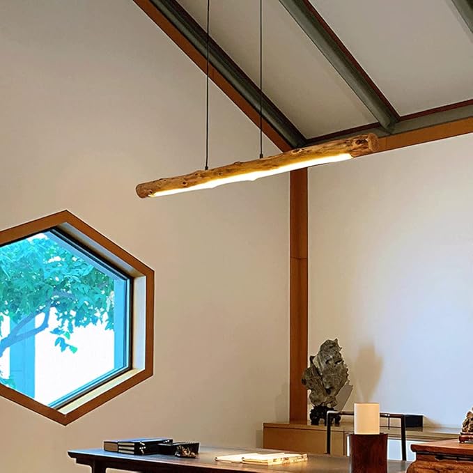 Suspension îlot cuisine LED en bois flotté ARISSE - product_type_Atelier Luisiano