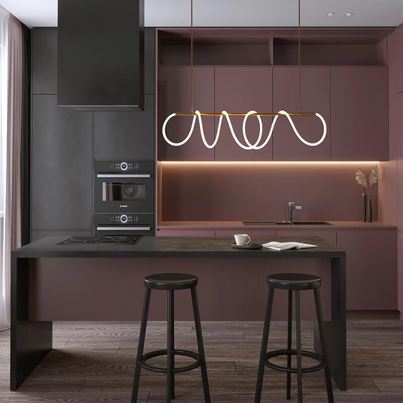 Suspension îlot cuisine LED en métal et silicone | FLEXITY - product_type_Floor lamp arc