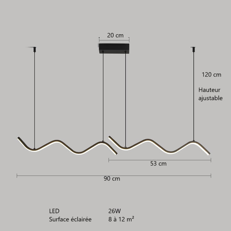 Suspension ilot cuisine LED en métal | WAVE - product_type_Floor lamp arc