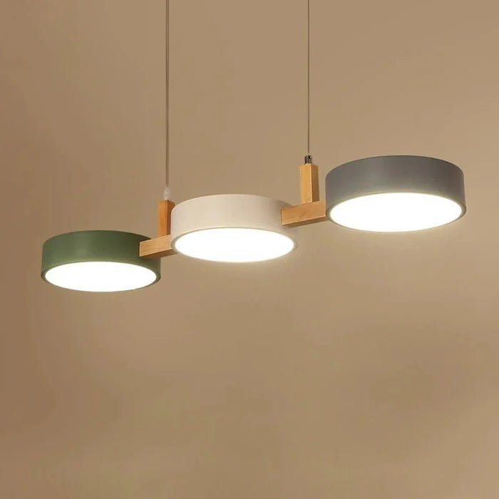 Suspension îlot cuisine LED Scandinave en métal et en bois TELOA - product_type_Floor lamp arc