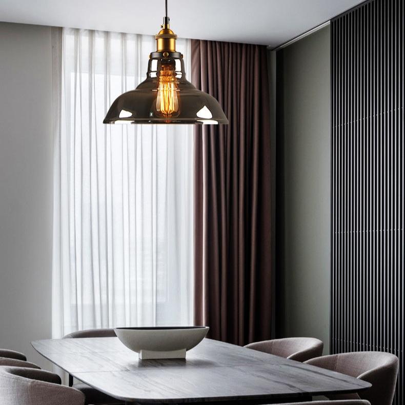 Suspension industrielle en verre fumé ROMINA - product_type_Floor lamp arc