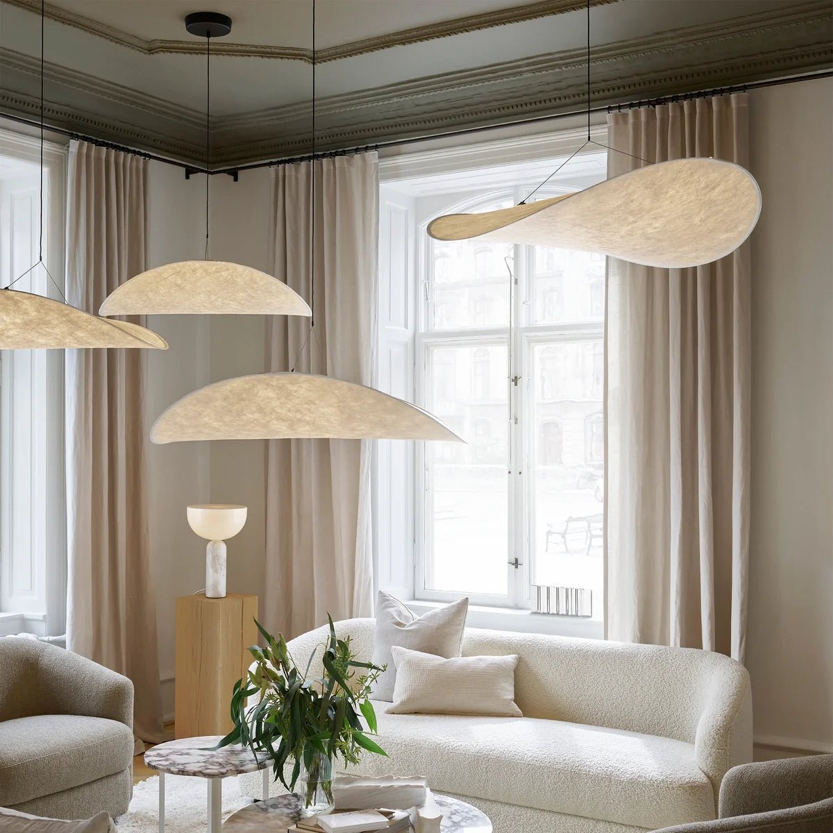 Suspension style japonais en soie JAPINA - product_type_Floor lamp arc