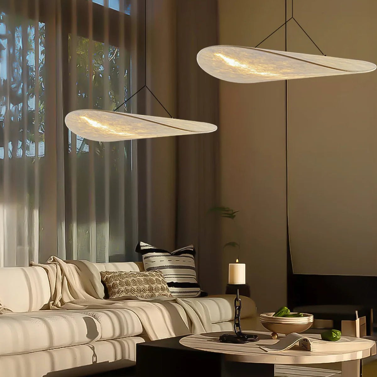 Suspension style japonais en soie JAPINA - product_type_Floor lamp arc